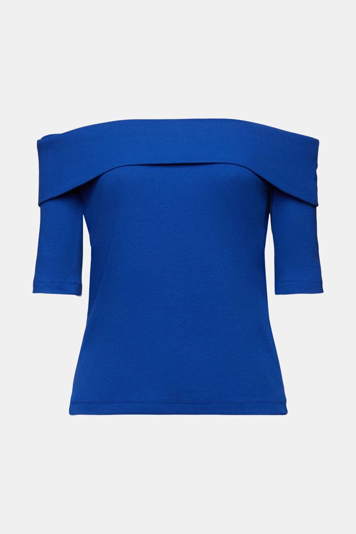 Žebrové tričko s odhalenými rameny, BRIGHT BLUE, detail image number 5