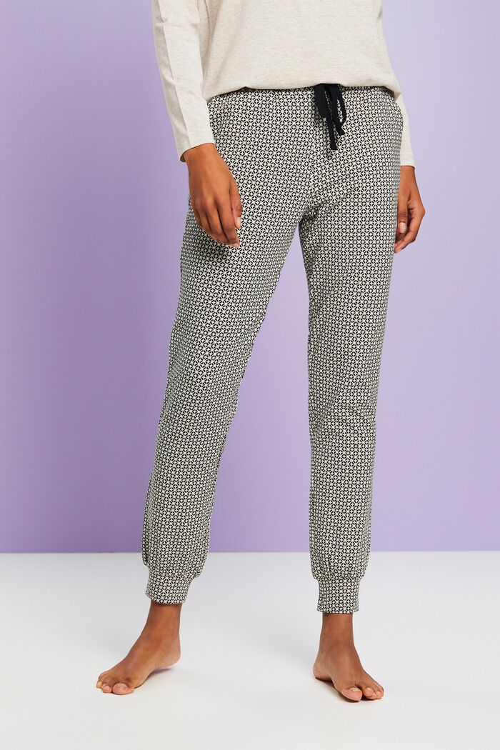 Pyžamové kalhoty s potiskem, z žerzeje, NEW BLACK, detail image number 0