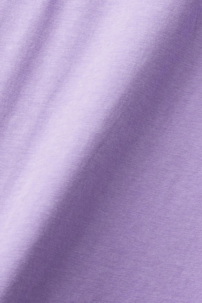 Bavlněné tričko se špičatým výstřihem, PURPLE, detail image number 5
