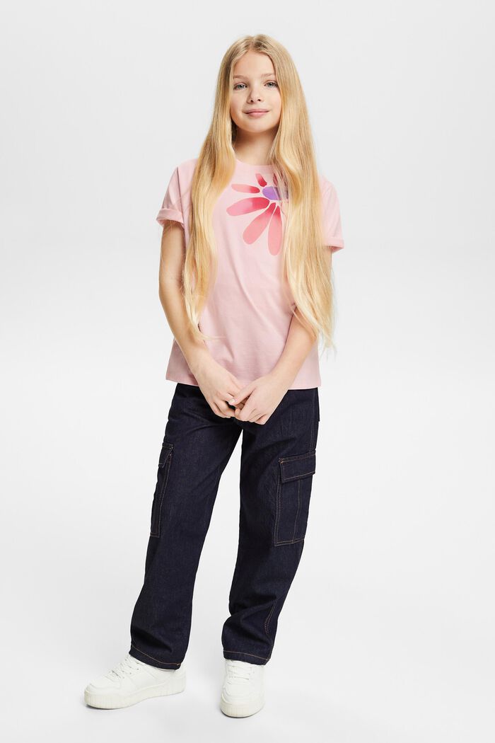Bavlněné tričko s grafickým potiskem, PASTEL PINK, detail image number 1