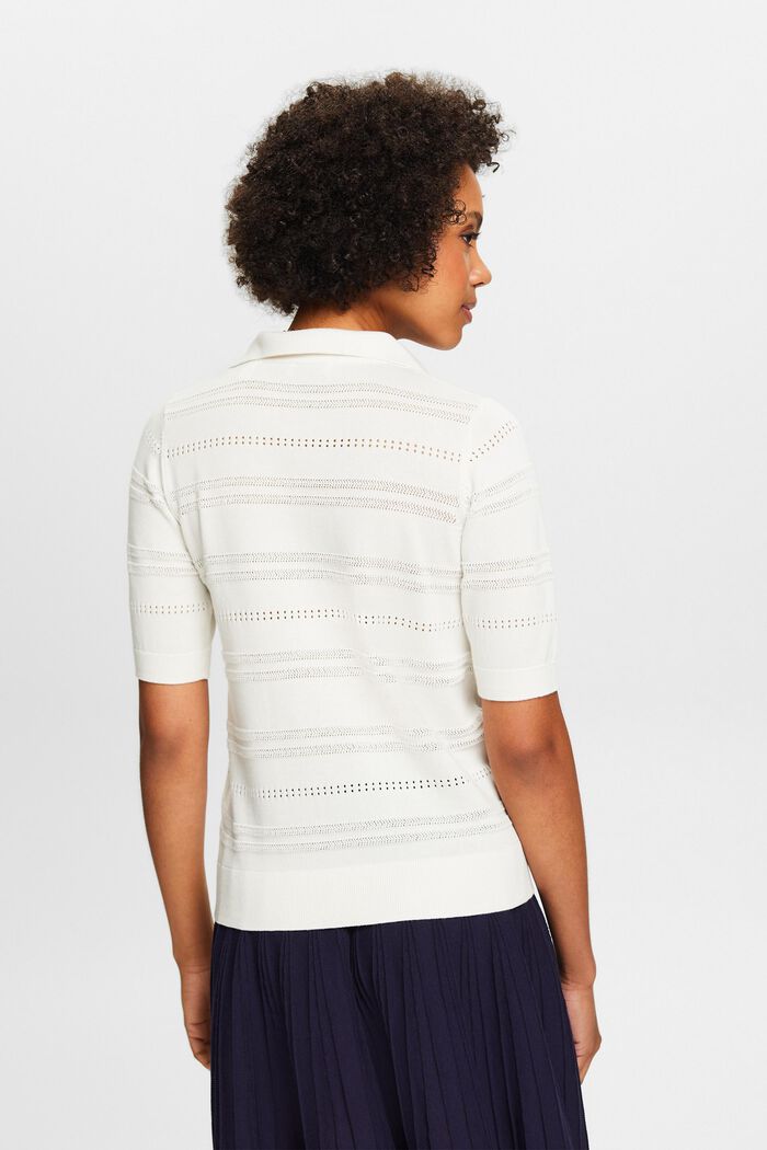 Pletený pulovr s krátkým rukávem, OFF WHITE, detail image number 2
