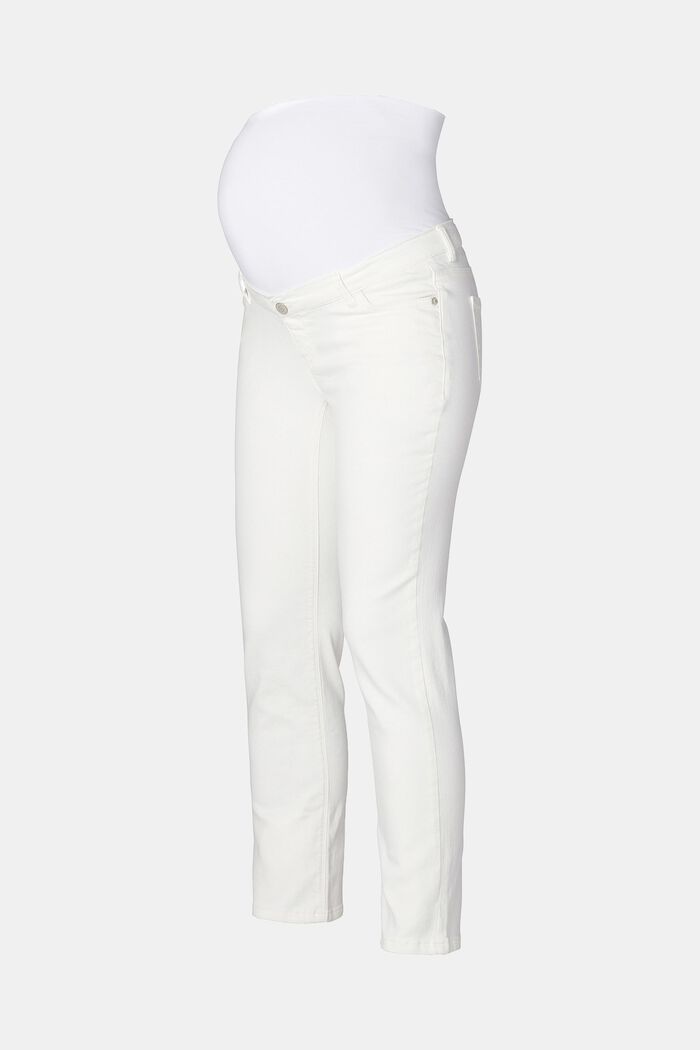 Strečové džíny s pásem nad bříško, OFF WHITE, detail image number 5