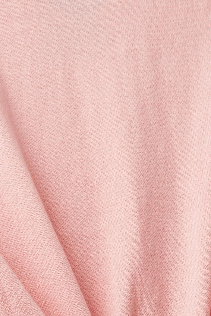 Bavlněný pulovr se špičatým výstřihem, PINK, detail image number 4