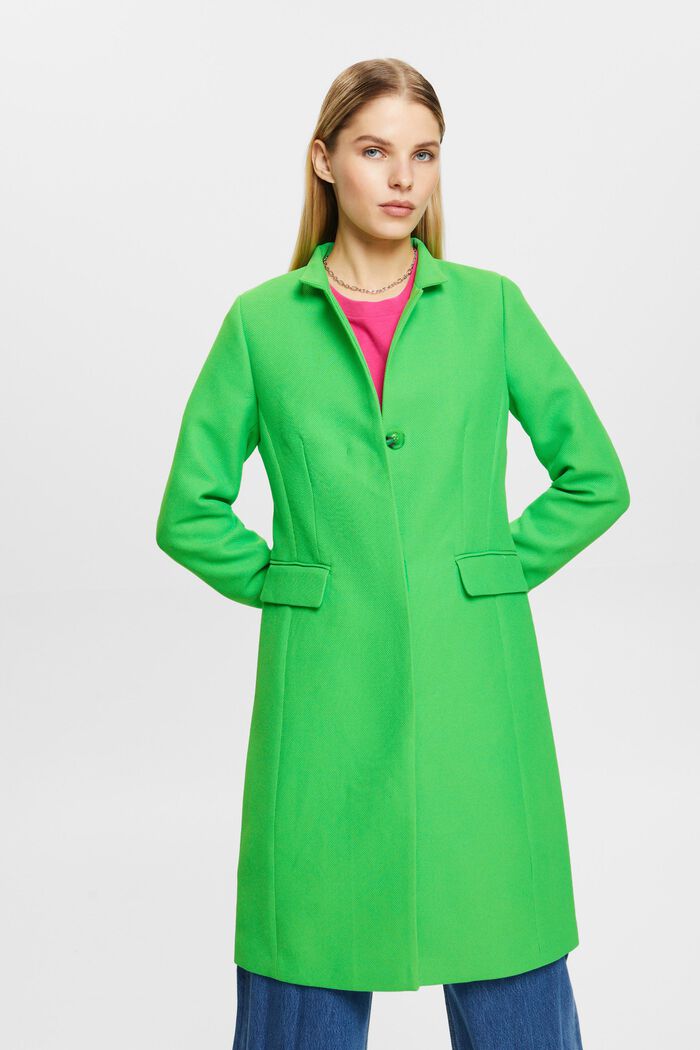 Kabát s límcem s obrácenými klopami, GREEN, detail image number 0