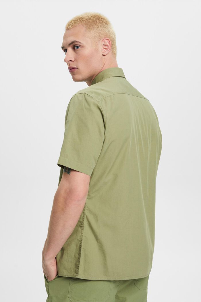 Bavlněná košile z udržitelné bavlny, s krátkým rukávem, LIGHT KHAKI, detail image number 3
