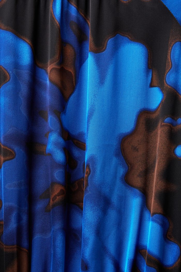 Saténové šaty s řasením a potiskem, BRIGHT BLUE, detail image number 5