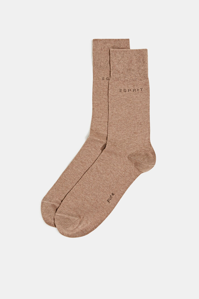 2 páry ponožek, bio bavlna, NUTMEG MELANGE, detail image number 0