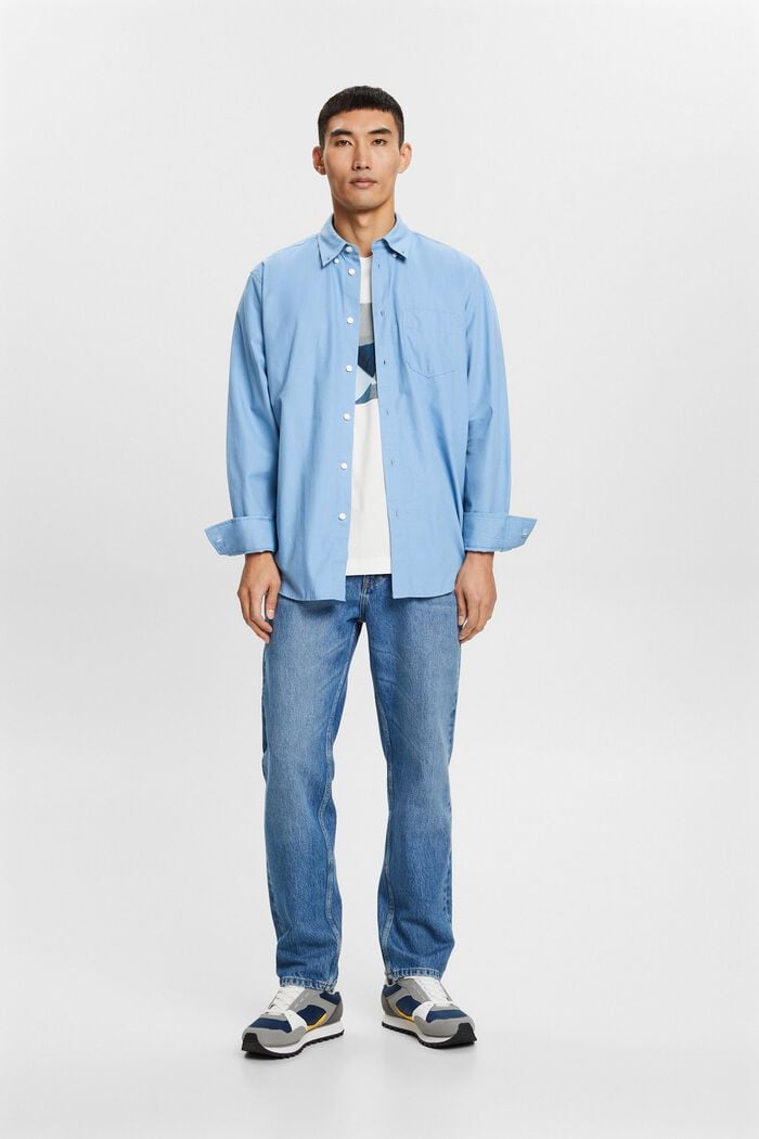 Propínací popelínová košile, 100 % bavlna, LIGHT BLUE, detail image number 5