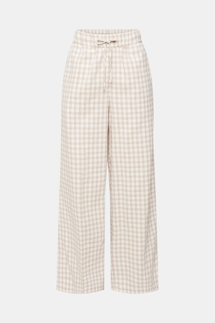 Kárované pyžamové kalhoty z flanelu, SAND, detail image number 5