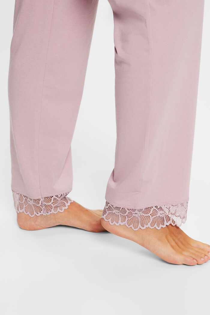 Pyžamová souprava z krajkového žerzeje, LIGHT PINK, detail image number 4