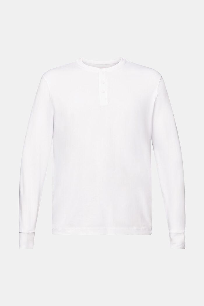 Žerzejové tričko henley, WHITE, detail image number 6