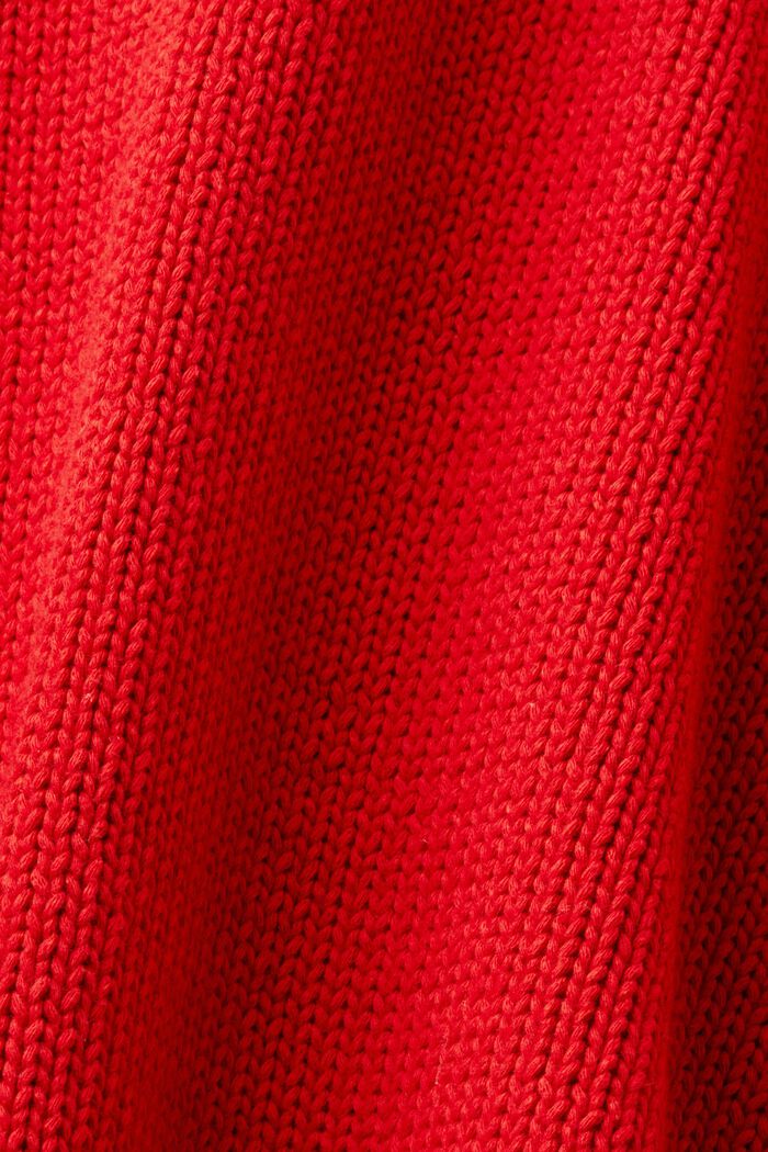 Pulovr z hrubé pleteniny s logem, DARK RED, detail image number 6