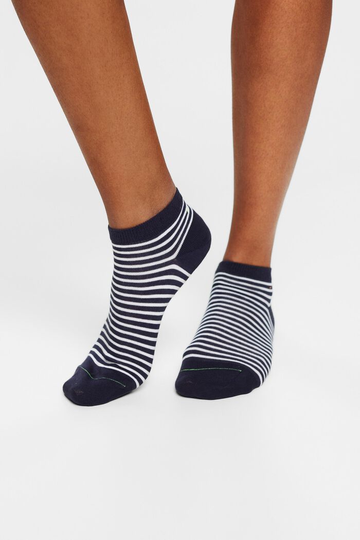 Pruhované nízké ponožky, balení 2 ks, SPACE BLUE, detail image number 1