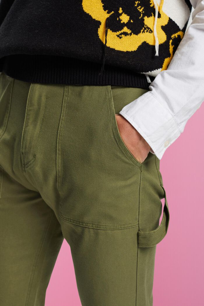 Bavlněné kalhoty v cargo stylu, OLIVE, detail image number 2