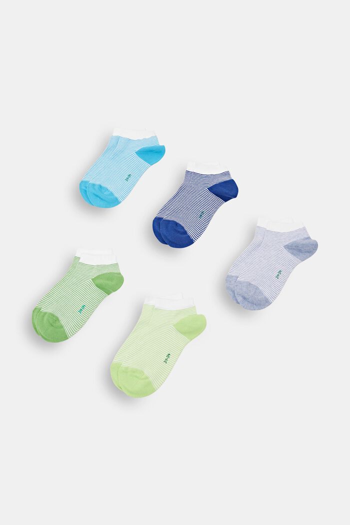 Nízké proužkované ponožky, balení 5 ks, GREEN/BLUE, detail image number 0