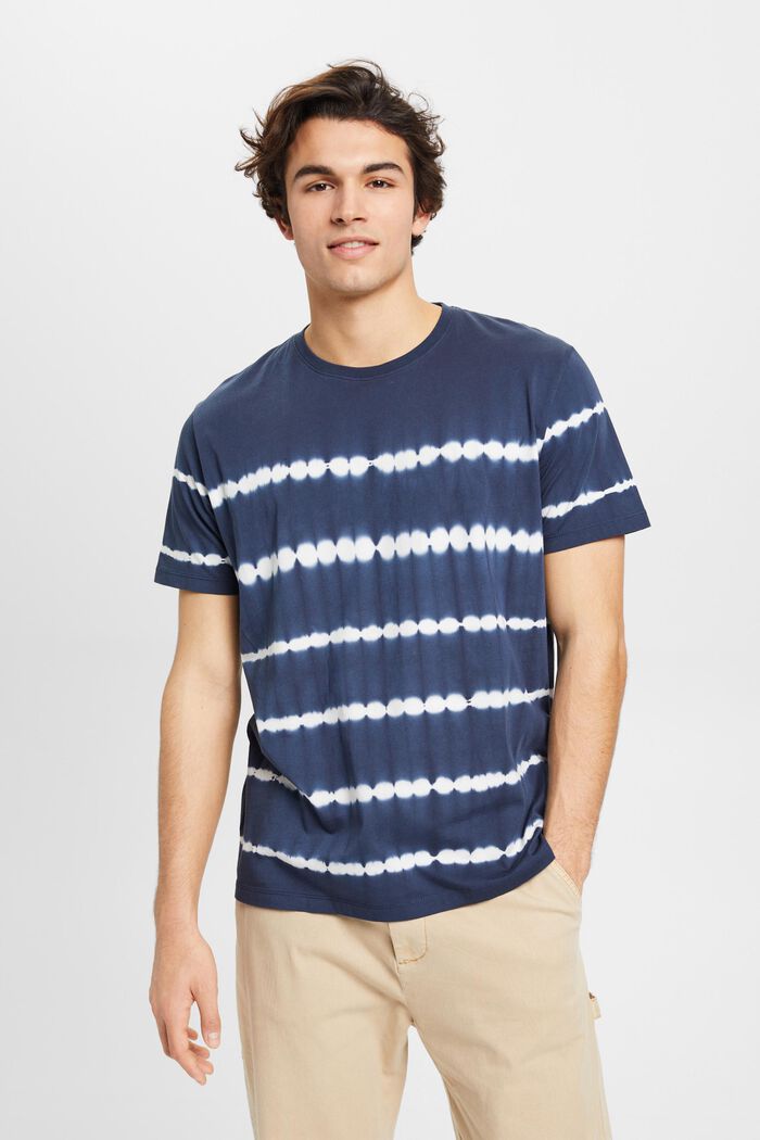 Batikované bavlněné tričko, NAVY, detail image number 0