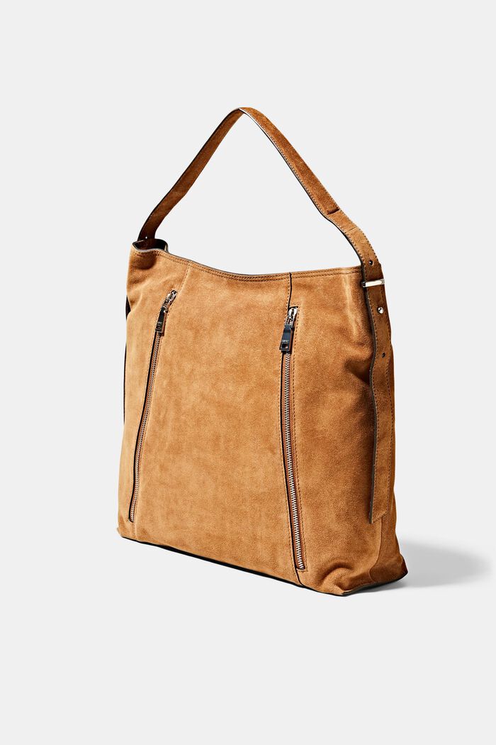 Semišová taška s přihrádkami na zip, RUST BROWN, detail image number 2