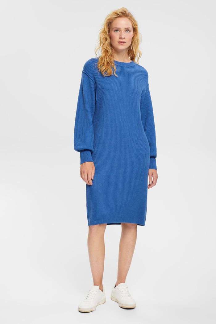 Pletené šaty v délce ke kolenům, BLUE, detail image number 1