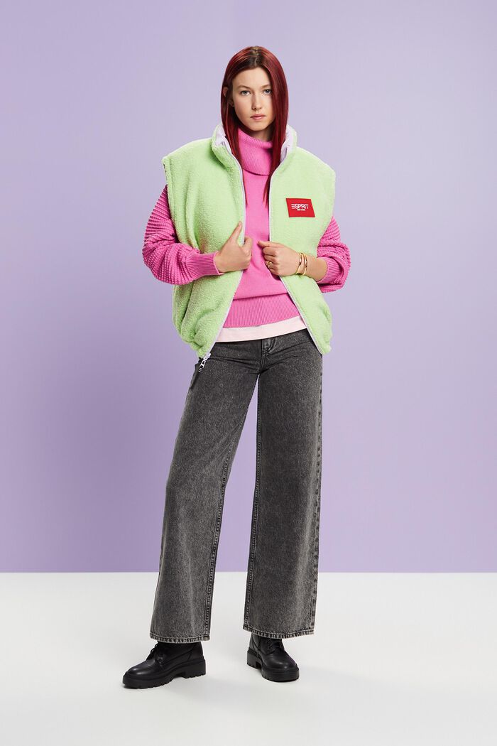 Bavlněný pulovr s nízkým rolákovým límcem, PINK FUCHSIA, detail image number 3