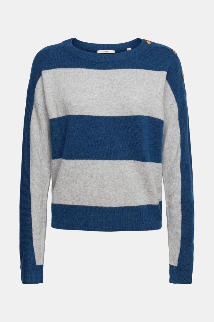 S vlnou: pruhovaný pulovr, PETROL BLUE, detail image number 2