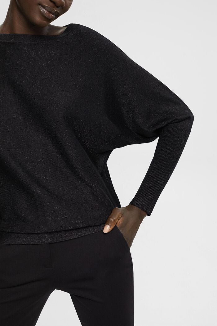 Třpytivý pulovr, LENZING™ ECOVERO™, BLACK, detail image number 2