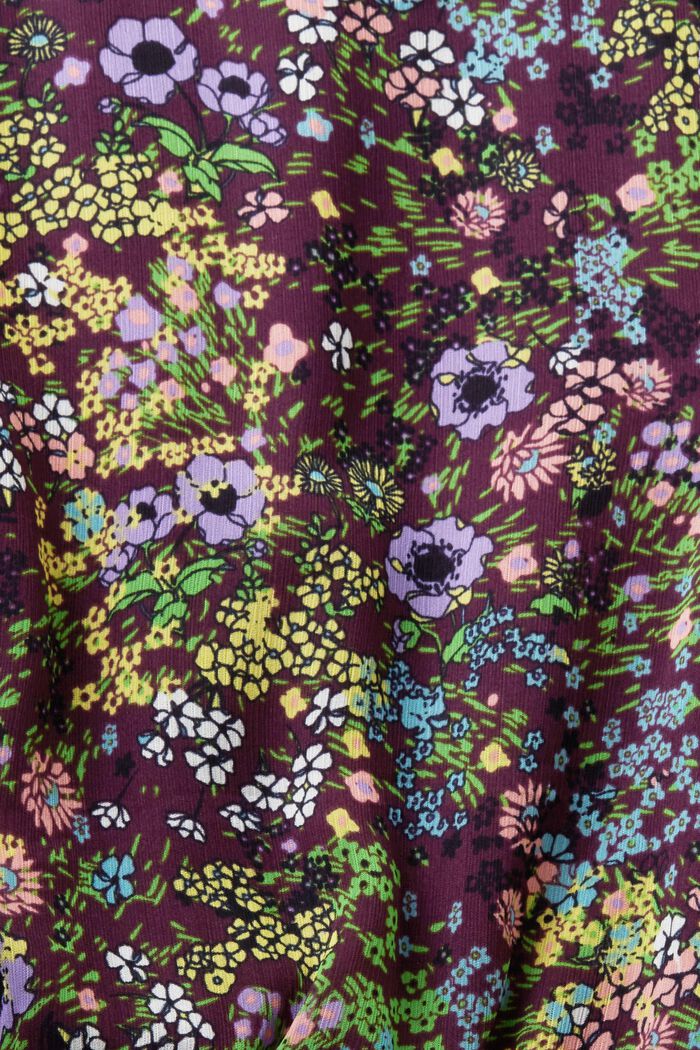 Tkané minišaty s květovaným vzorem, DARK PURPLE, detail image number 4