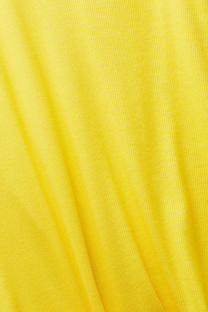 Žebrové tričko se špičatým výstřihem, YELLOW, detail image number 5