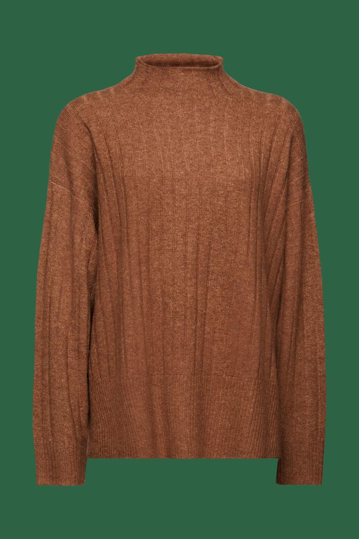 Plochý pulovr z žebrové pleteniny, BARK, detail image number 6