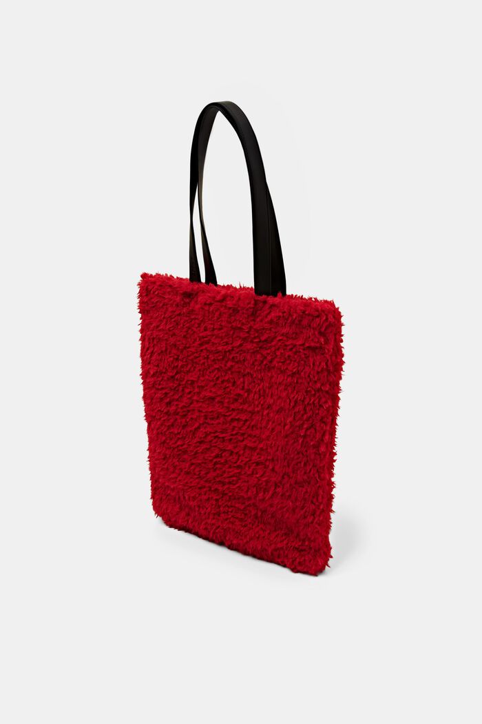Kabelka tote bag z umělé kožešiny, DARK RED, detail image number 2