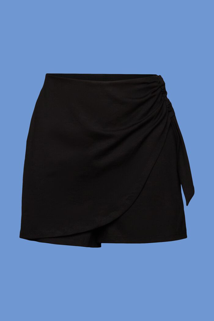 Žerzejové šortky v zavinovacím stylu, BLACK, detail image number 6