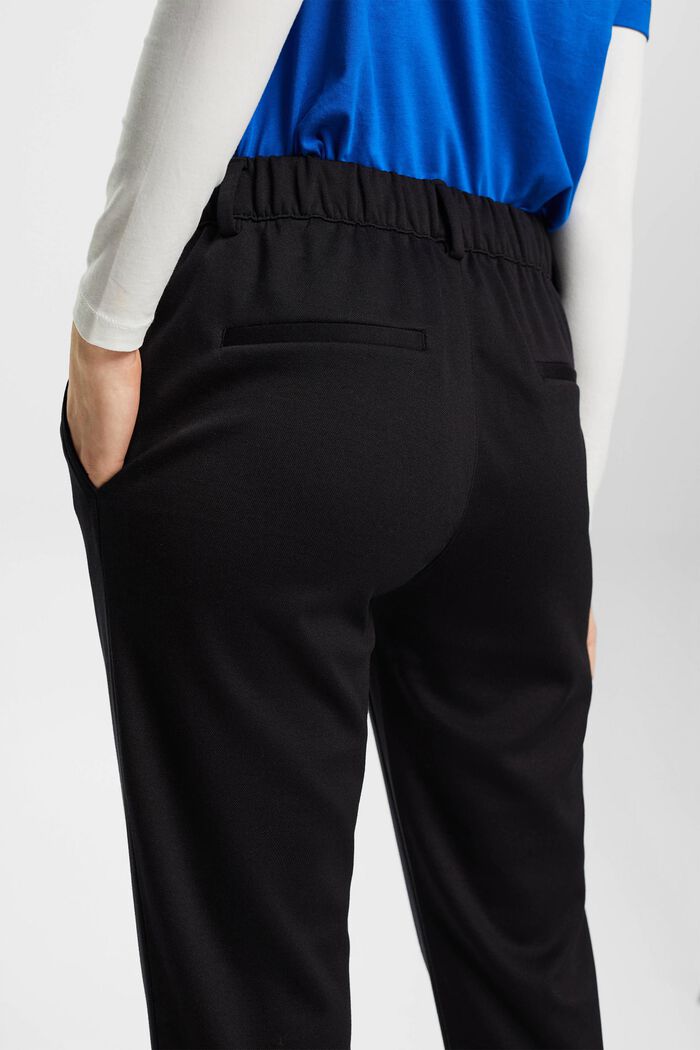 Strečové kalhoty s gumou v pase, BLACK, detail image number 4