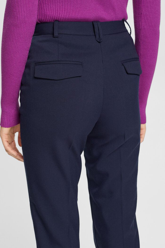 Kalhoty se zúženými nohavicemi a středním pasem, NAVY, detail image number 4