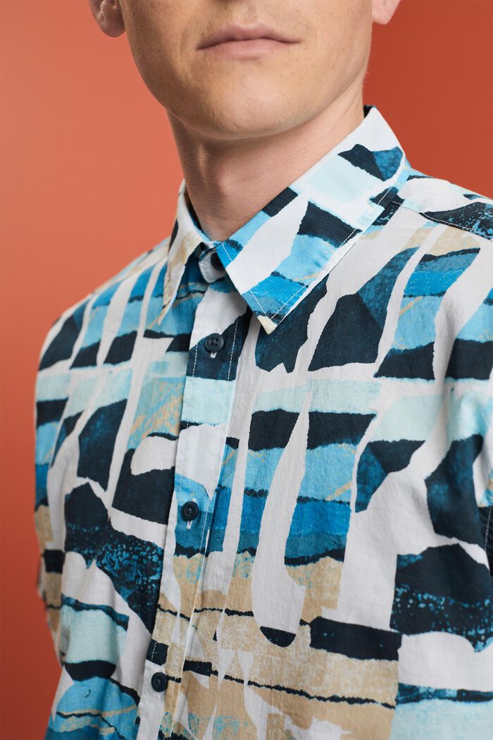 Vzorovaná košile s krátkým rukávem, 100% bavlna, WHITE, detail image number 2