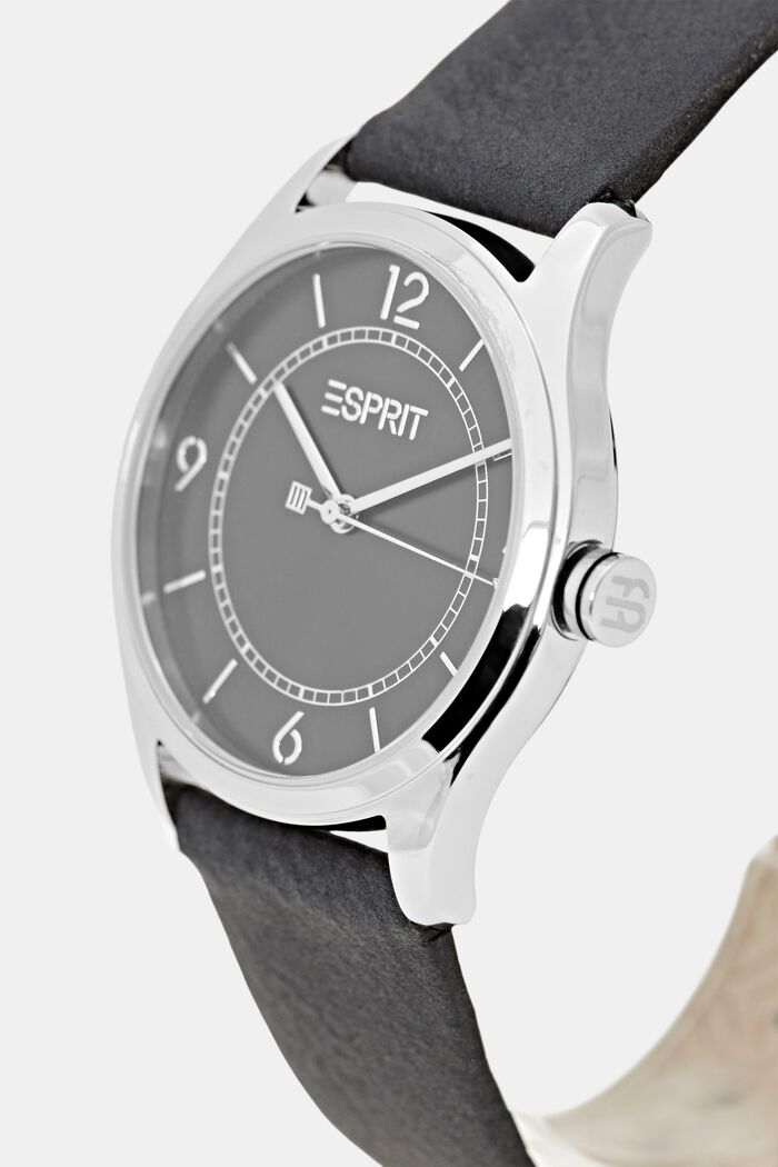 Veganský produkt: hodinky s páskem z imitace kůže, BLACK, detail image number 1