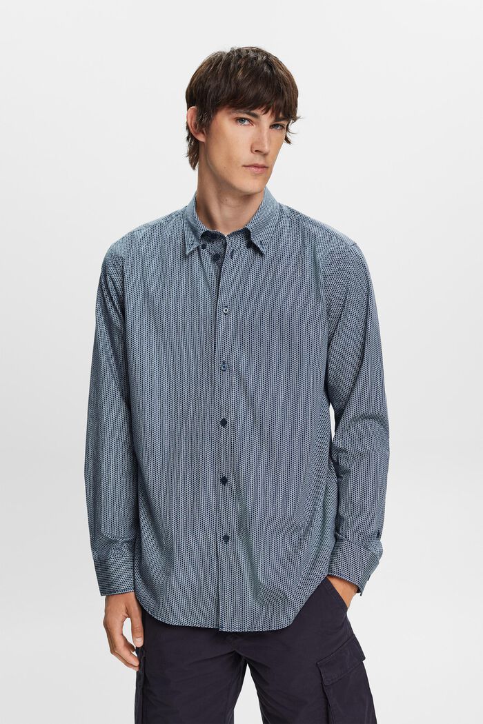 Tričko z bavlněného popelínu, GREY BLUE, detail image number 0