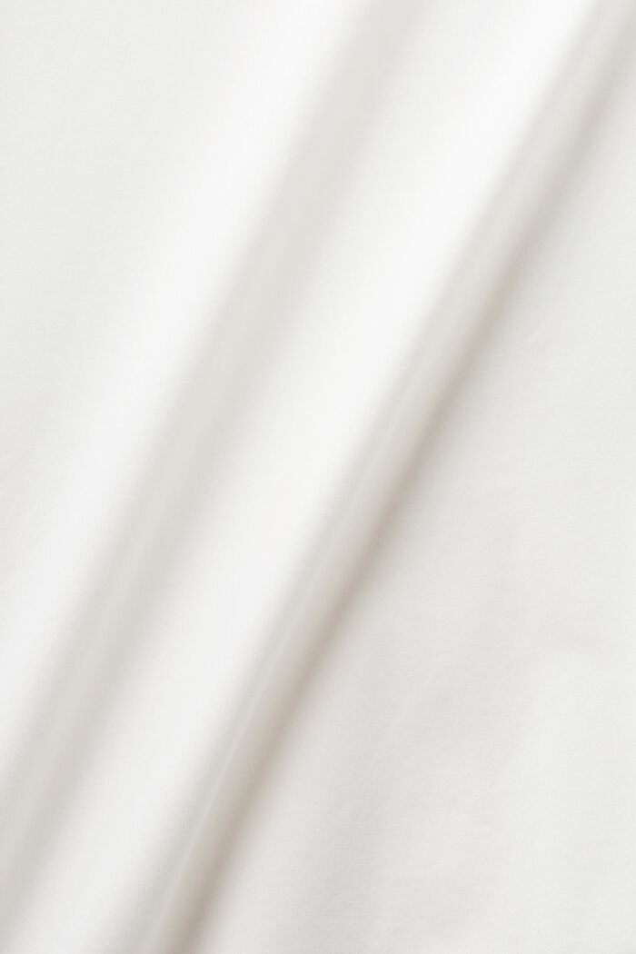 Tričko s kulatým výstřihem, z bavlny pima, OFF WHITE, detail image number 5