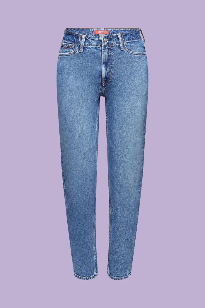 Retro klasické džíny se středně vysokým pasem, BLUE LIGHT WASHED, detail image number 6