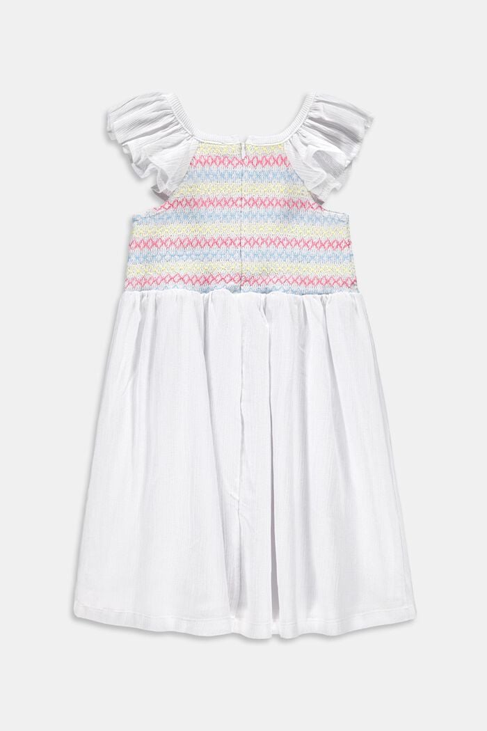 Řasené šaty s netopýřími rukávy, WHITE, detail image number 1