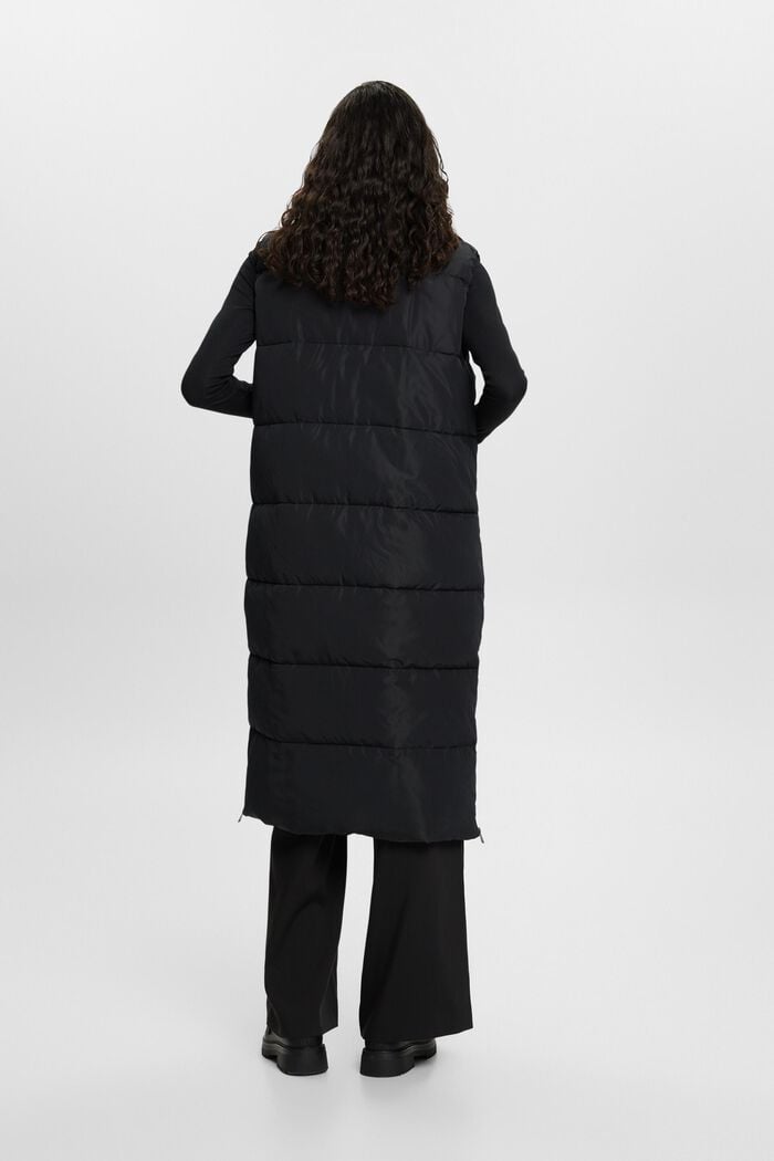 Z recyklovaného materiálu: dlouhá péřová vesta, BLACK, detail image number 3