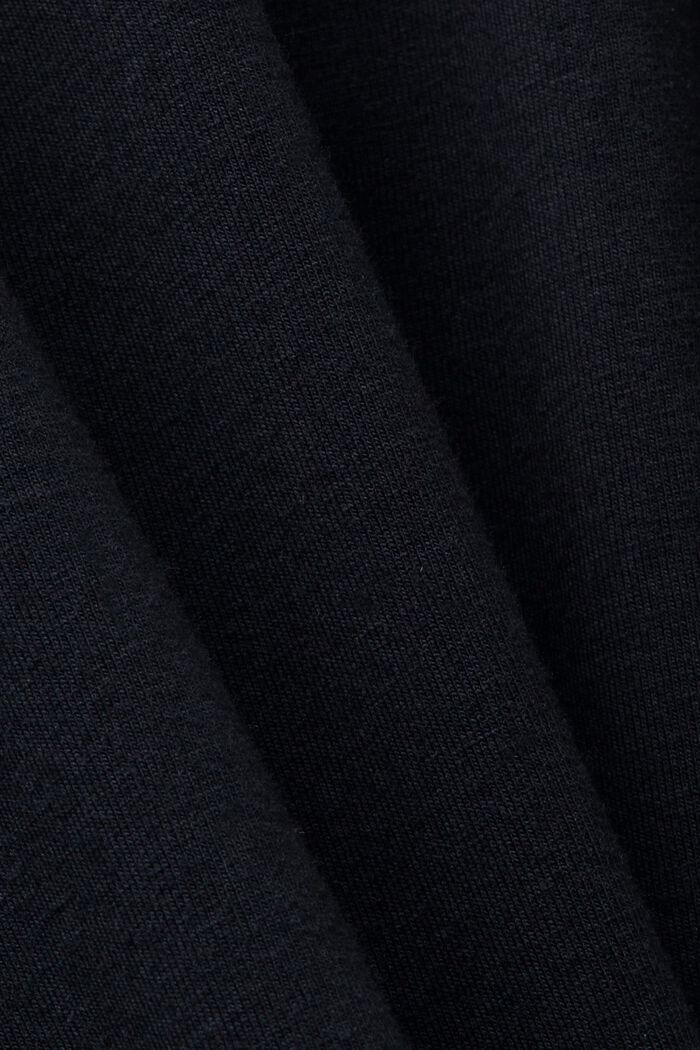 Žerzejové tričko s logem, z bavlny, BLACK, detail image number 5