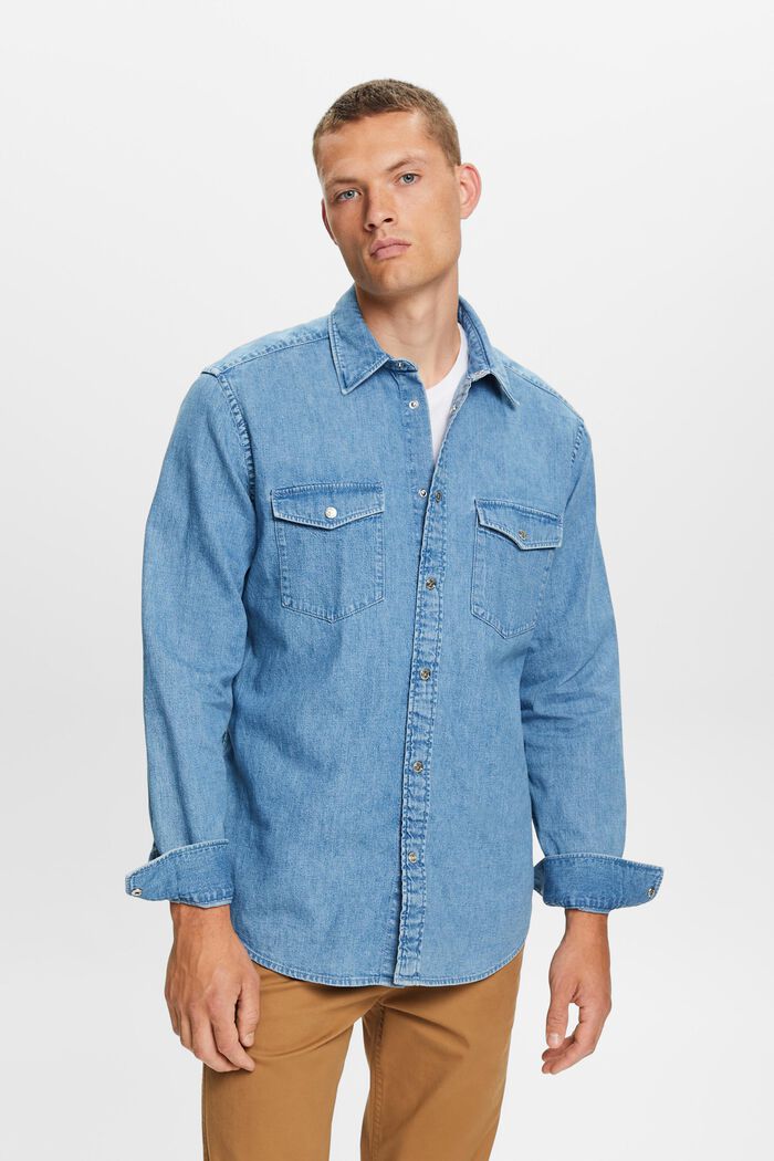 Džínová košile, BLUE LIGHT WASHED, detail image number 0