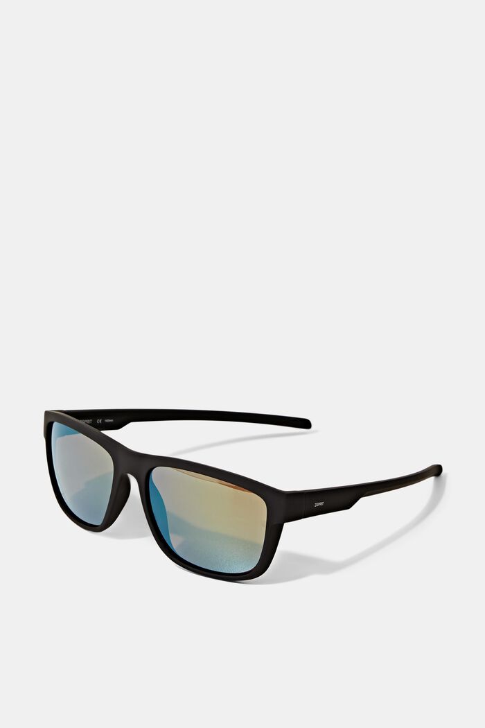 Sportovní sluneční brýle s matnými obroučkami, BLACK, detail image number 4