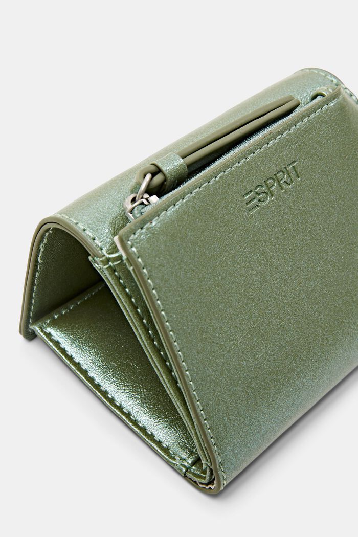 Lesklá peněženka s klopou, LIGHT AQUA GREEN, detail image number 1