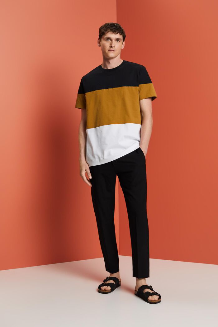 Tričko s bloky barev, 100% bavlna, BLACK, detail image number 1