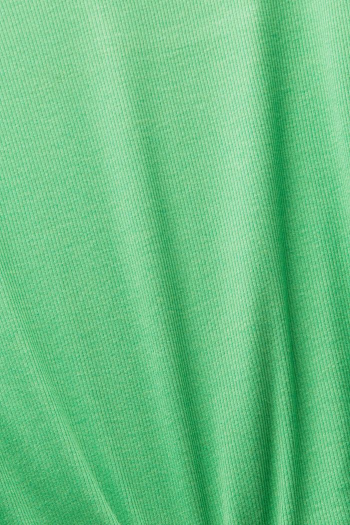 Žebrové tričko se špičatým výstřihem, CITRUS GREEN, detail image number 5