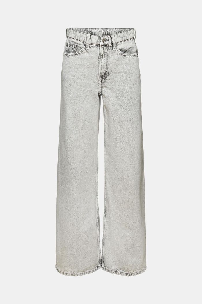 Retro džíny s vysokým pasem a širokými nohavicemi, GREY LIGHT WASHED, detail image number 6