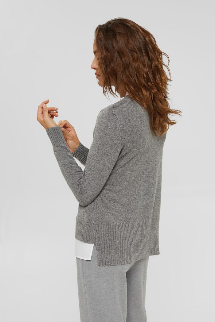 S vlnou: pulovr s dlouhým střihem, GUNMETAL, detail image number 3