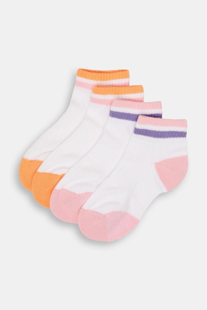 2 páry sportovních ponožek s barevnými akcenty, ROSE/ORANGE, detail image number 0