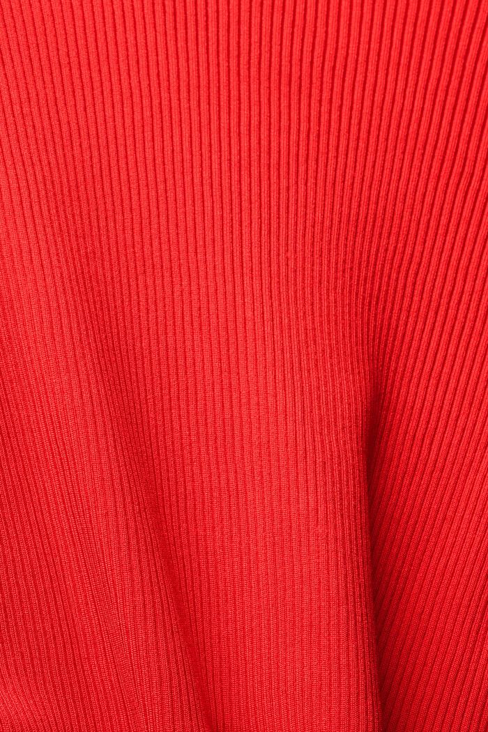 Žebrový kardigan s tričkovými rukávy, RED, detail image number 4