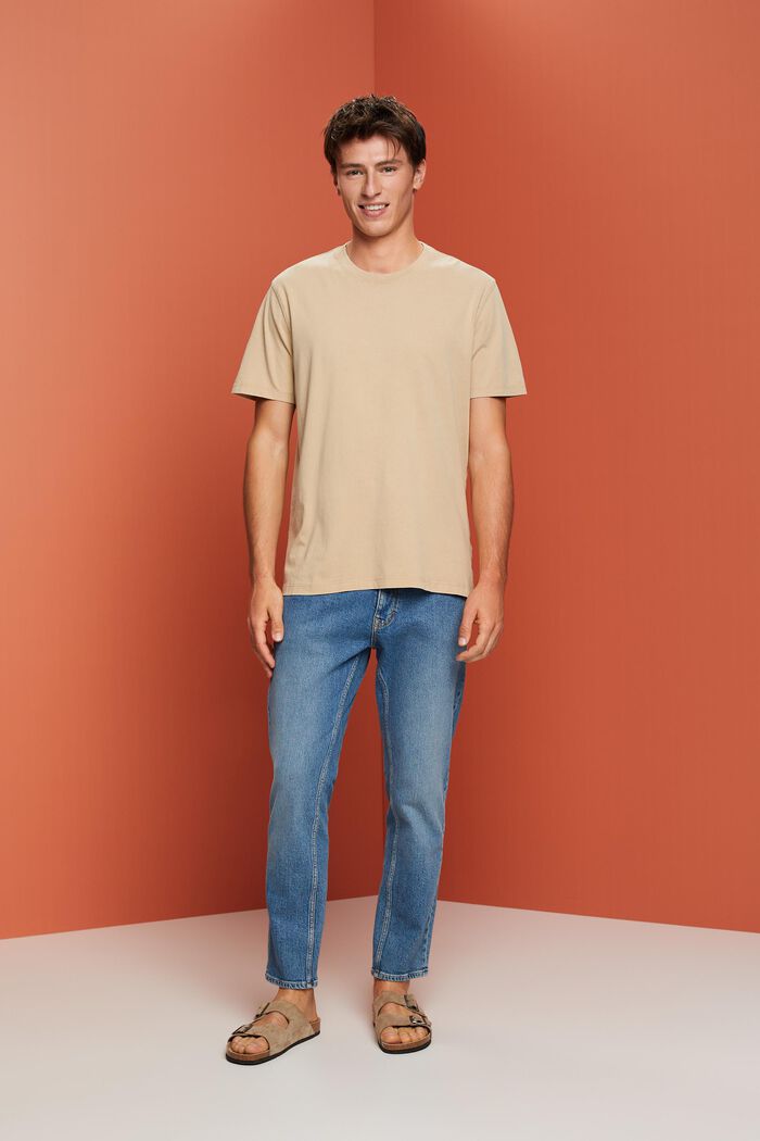 Žerzejové tričko, barvené po ušití, 100% bavlna, SAND, detail image number 4